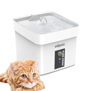 Edipets, Fuente para Gatos, Capacidad de 1 litro, Bebedero Automático, Silenciosa, Dispensador de Agua, D024, Accesorios, Sensor de Infrarrojos, Silenciosa, Incluye un Filtro de Carbón (Blanco)